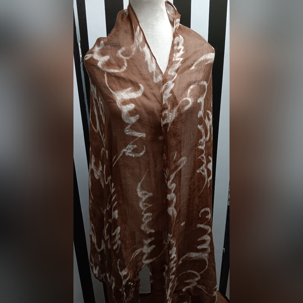 Print Scarf With Fringe